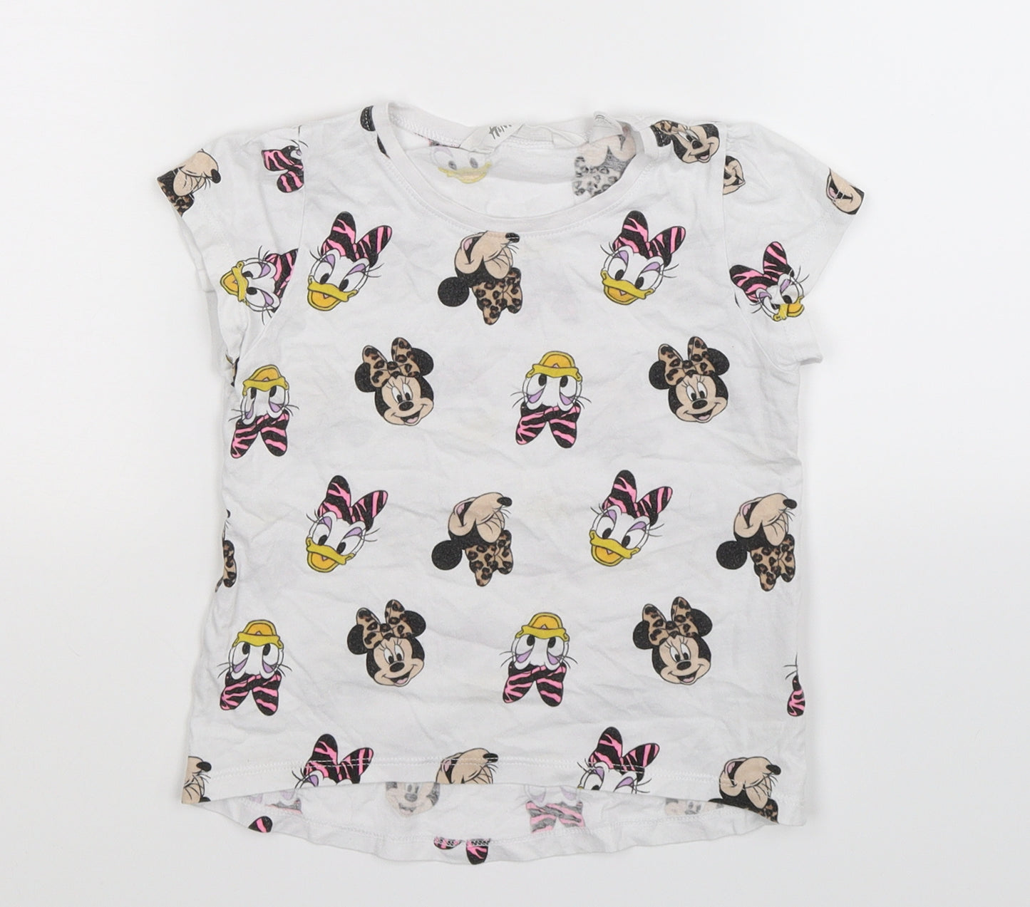 H&M Girls White   Basic T-Shirt Size 5-6 Years