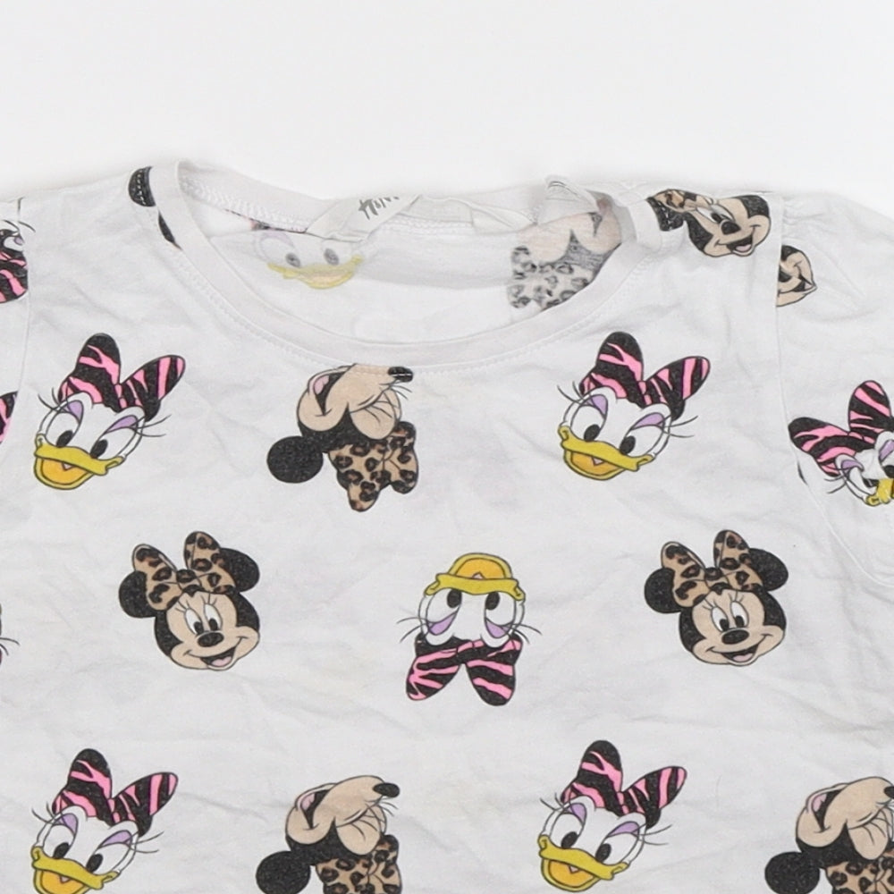 H&M Girls White   Basic T-Shirt Size 5-6 Years