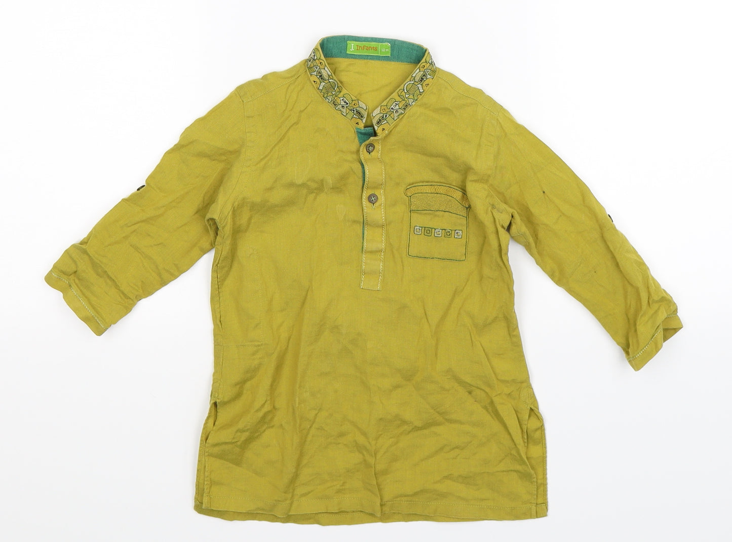 Junaid Baby Green   Basic Button-Up Size 12 Months