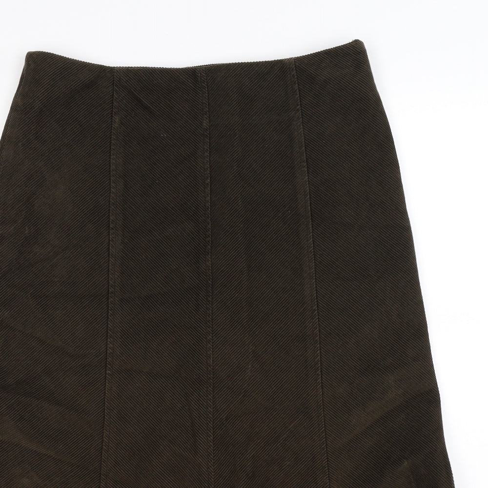 Per Una Womens Brown  Corduroy Maxi Skirt Size 10