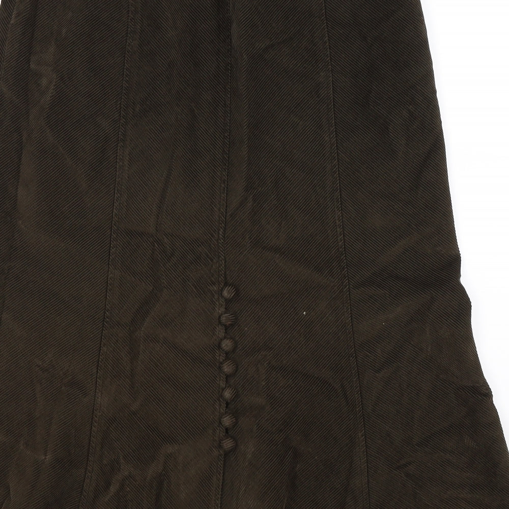 Per Una Womens Brown  Corduroy Maxi Skirt Size 10