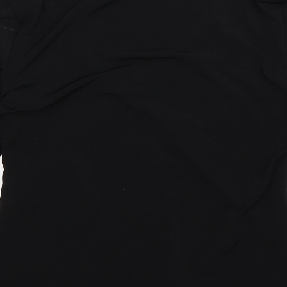 Lipsy Womens Black  Satin Basic T-Shirt Size 12