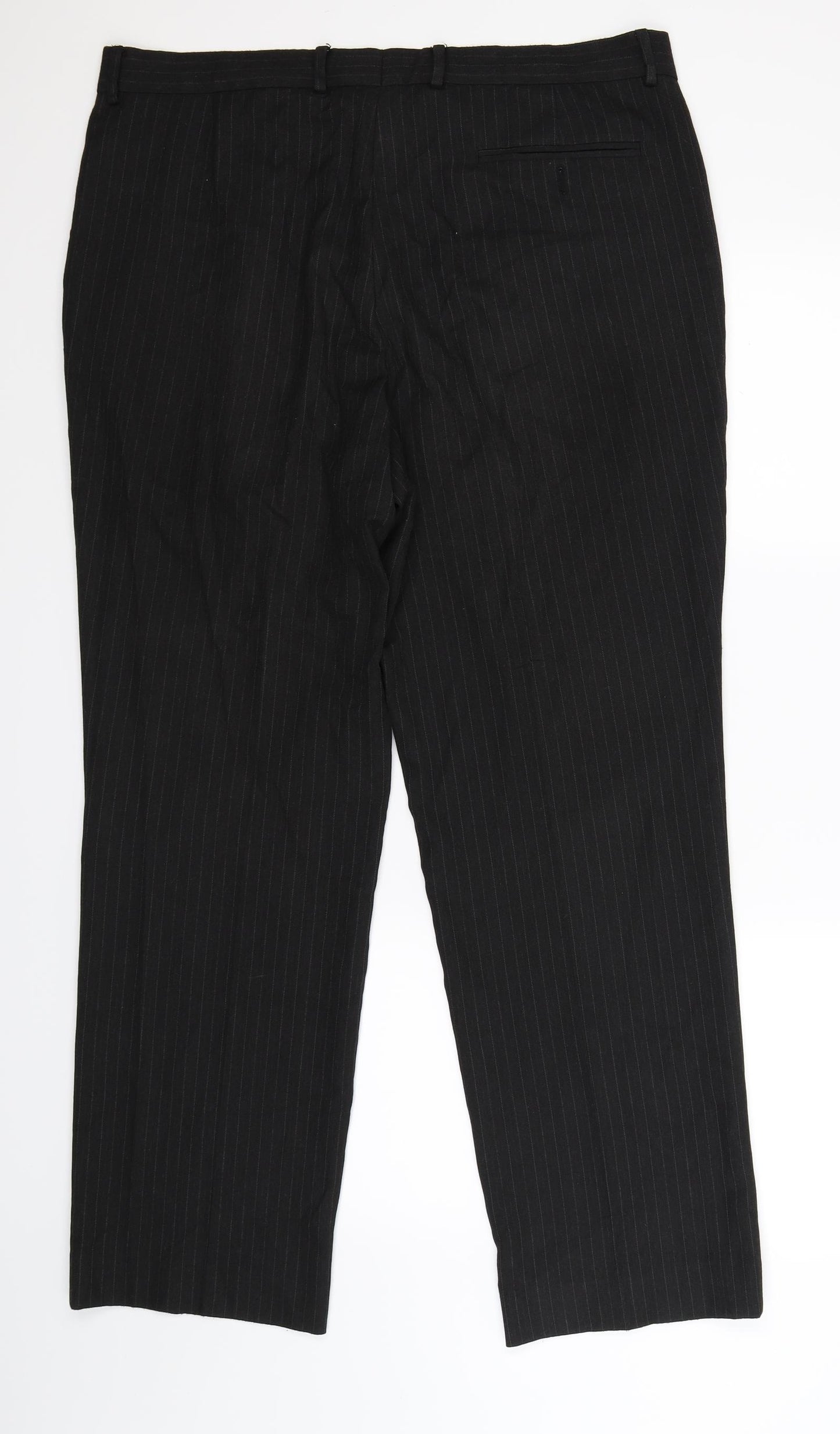 F&F Mens Black Striped  Dress Pants Trousers Size 38 L31 in