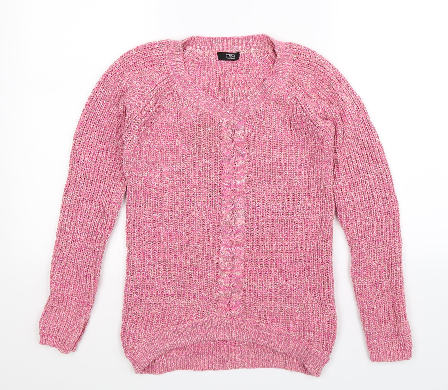 F&F Womens Pink  Knit Pullover Jumper Size 6