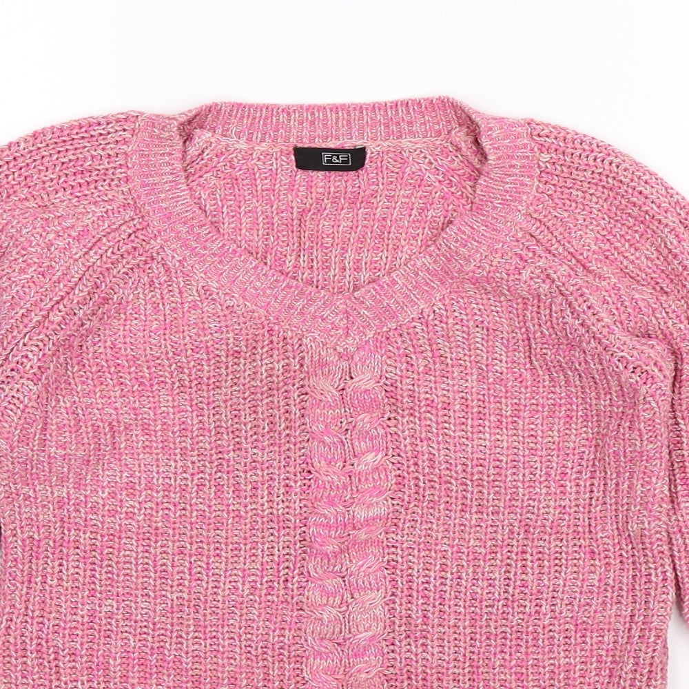 F&F Womens Pink  Knit Pullover Jumper Size 6
