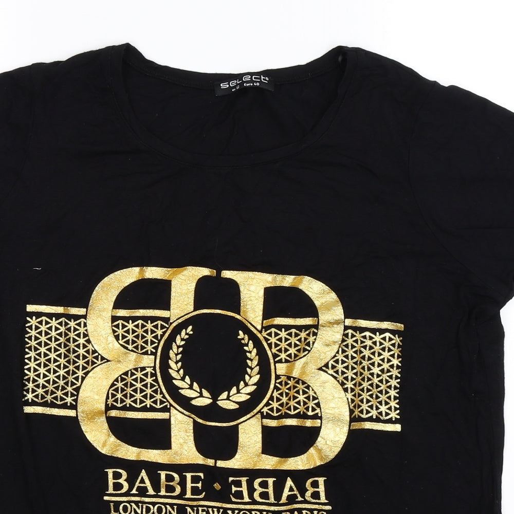 Select Womens Black   Basic T-Shirt Size 12
