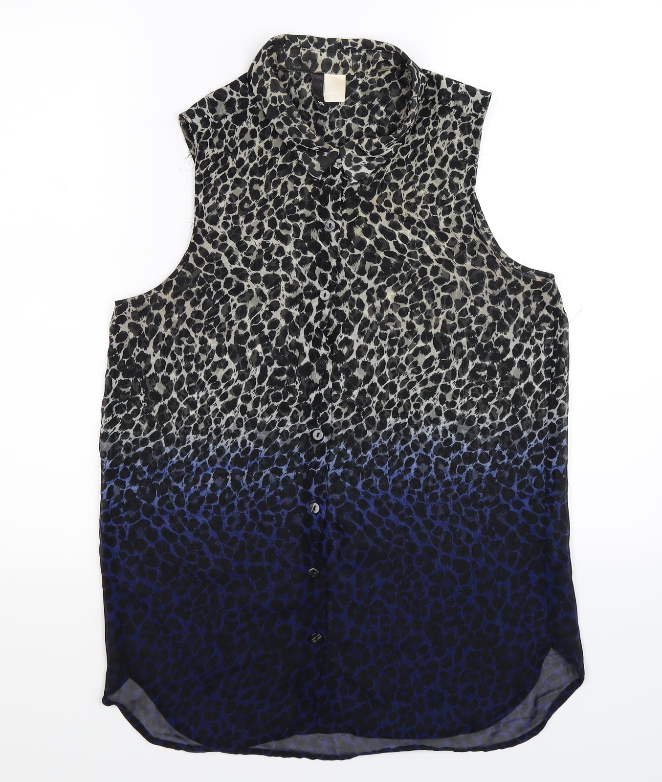 Divided Womens Multicoloured Animal Print  Basic Button-Up Size 10