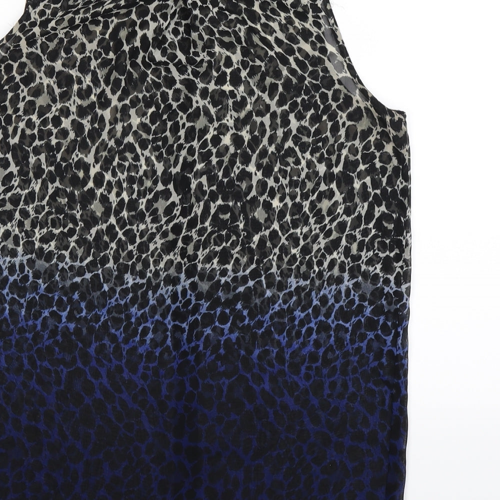 Divided Womens Multicoloured Animal Print  Basic Button-Up Size 10