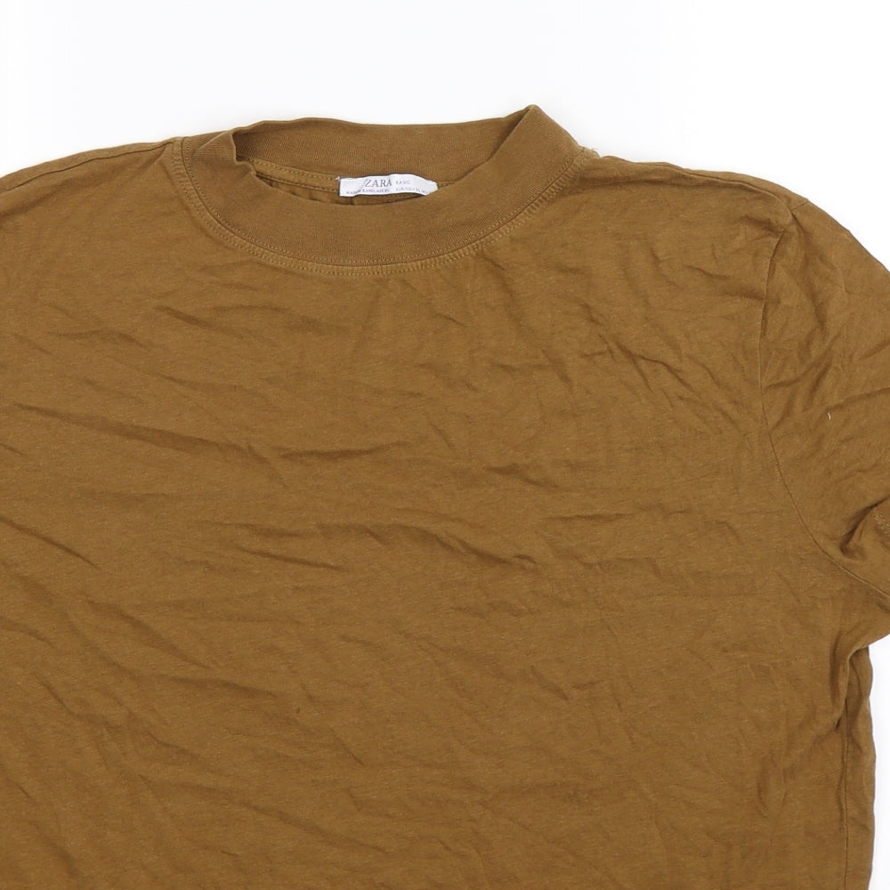 Zara Mens Brown    T-Shirt Size XL