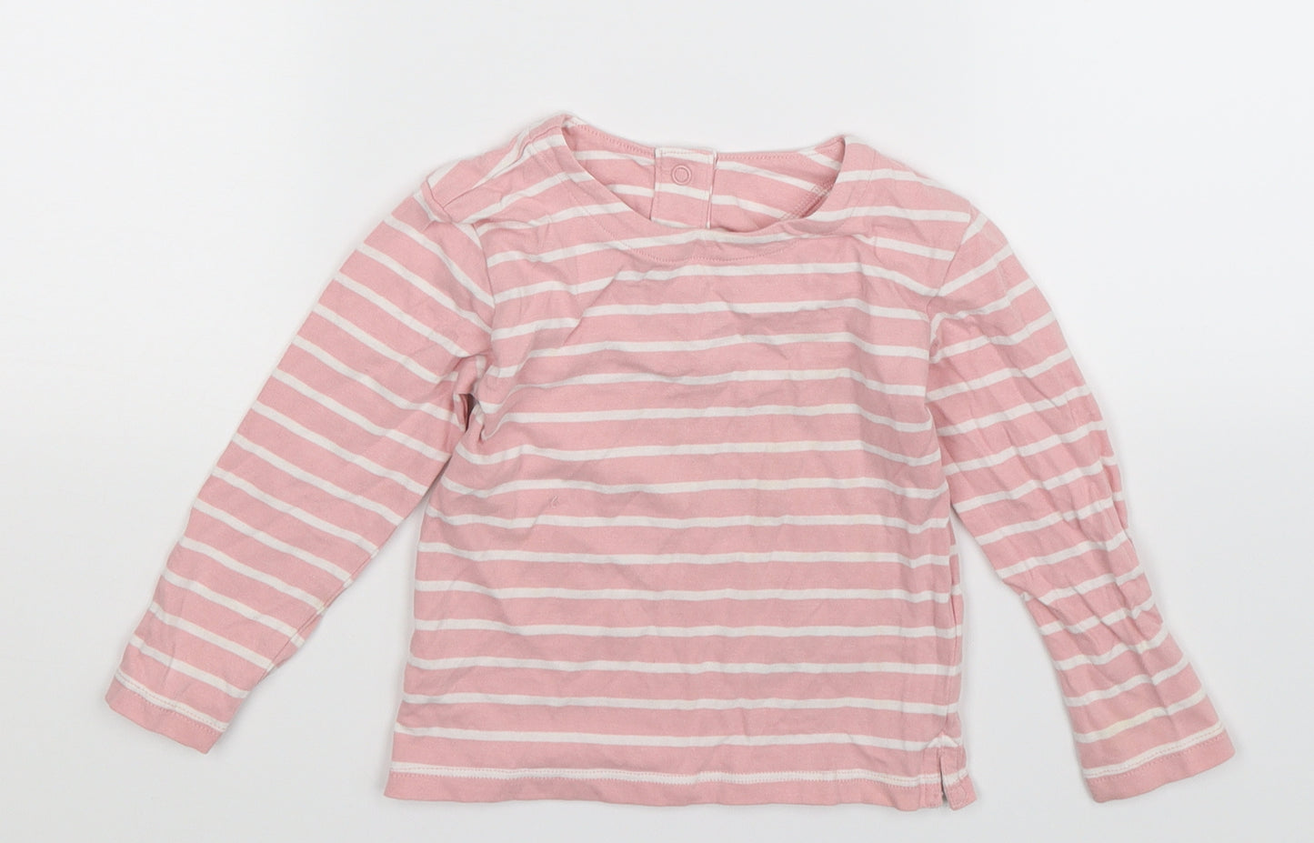 Marks and Spencer Girls Pink Striped  Basic T-Shirt Size 18-24 Months