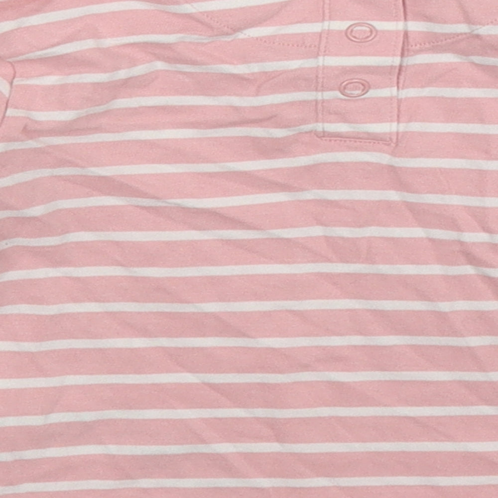 Marks and Spencer Girls Pink Striped  Basic T-Shirt Size 18-24 Months