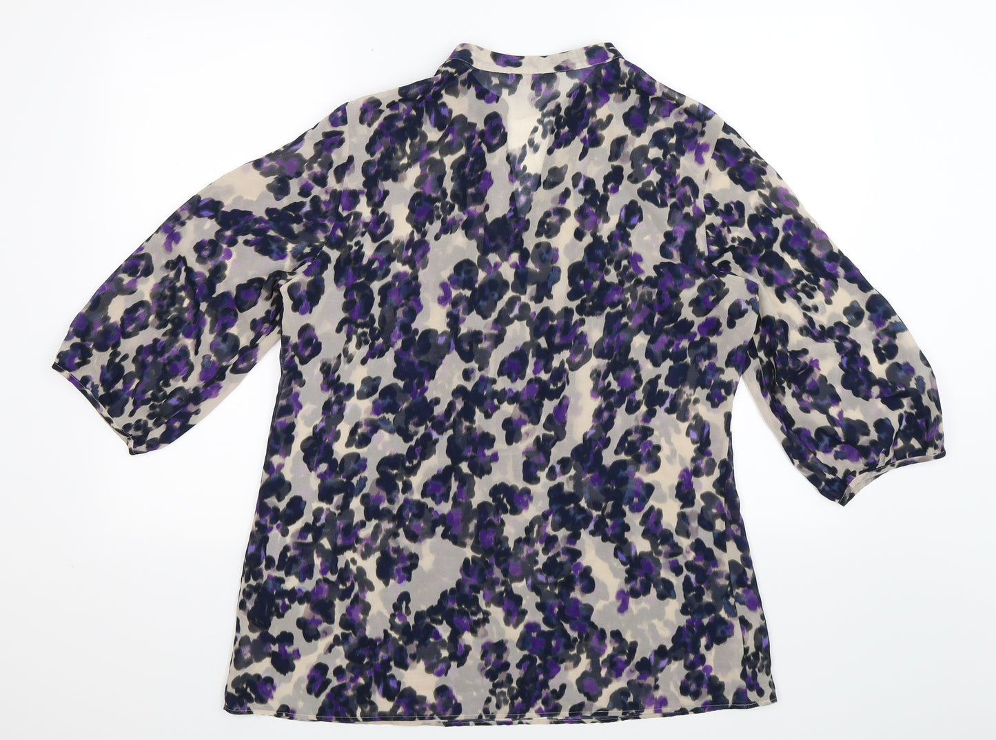 Per Una Womens Multicoloured Floral Satin Basic T-Shirt Size 14