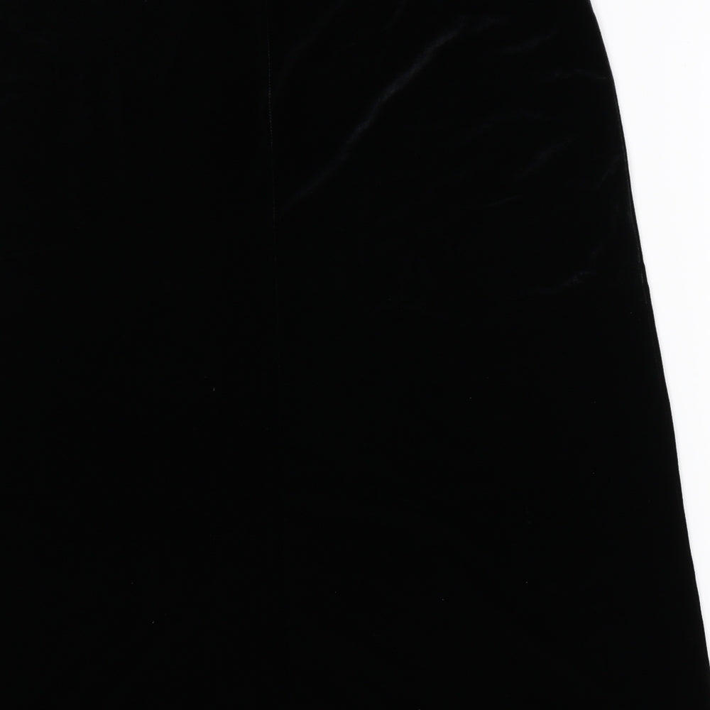 Falcini Womens Black  Velvet Maxi Skirt Size 36 in