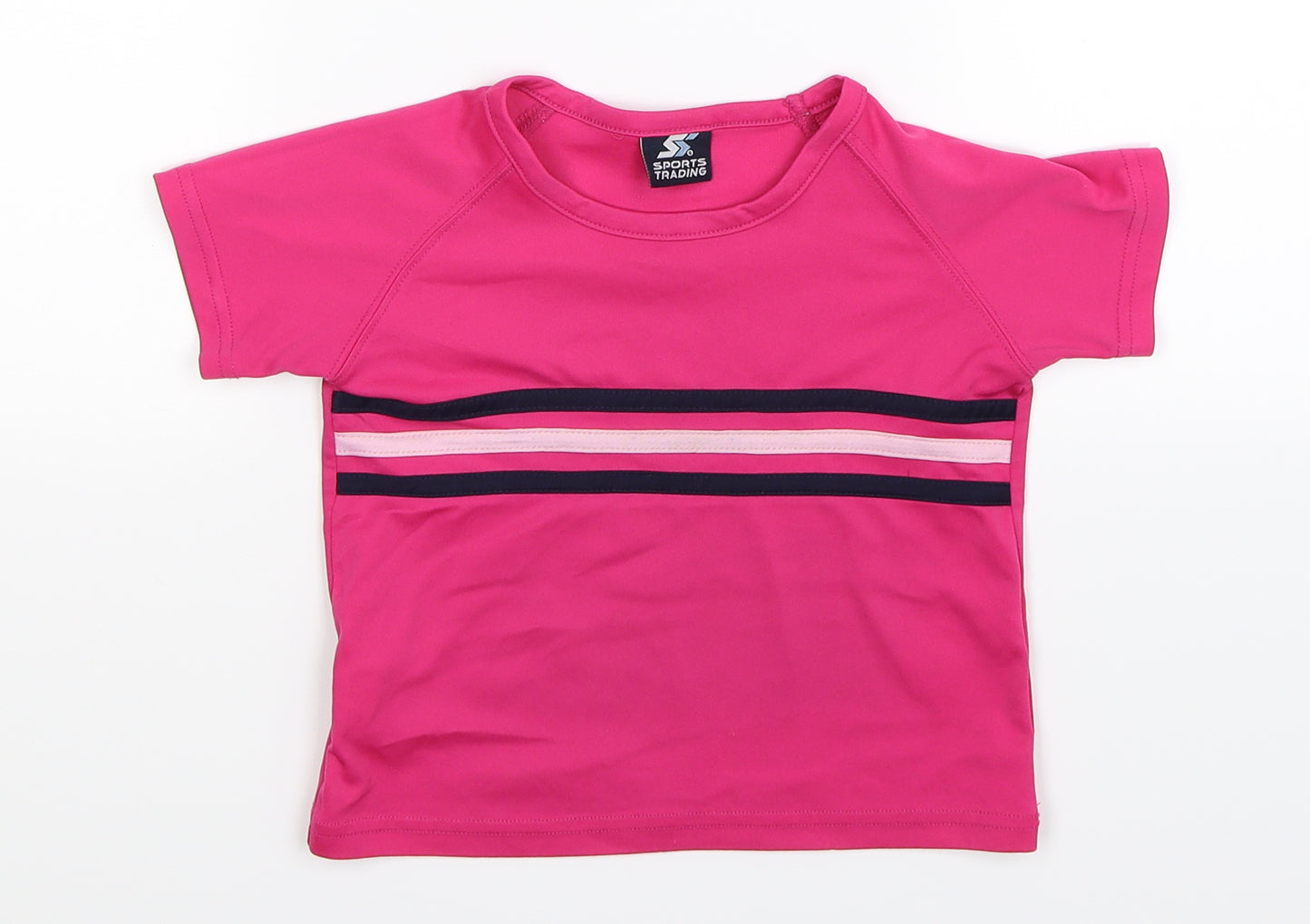 Sports Trading Girls Pink Striped  Basic Blouse Size 3 Years