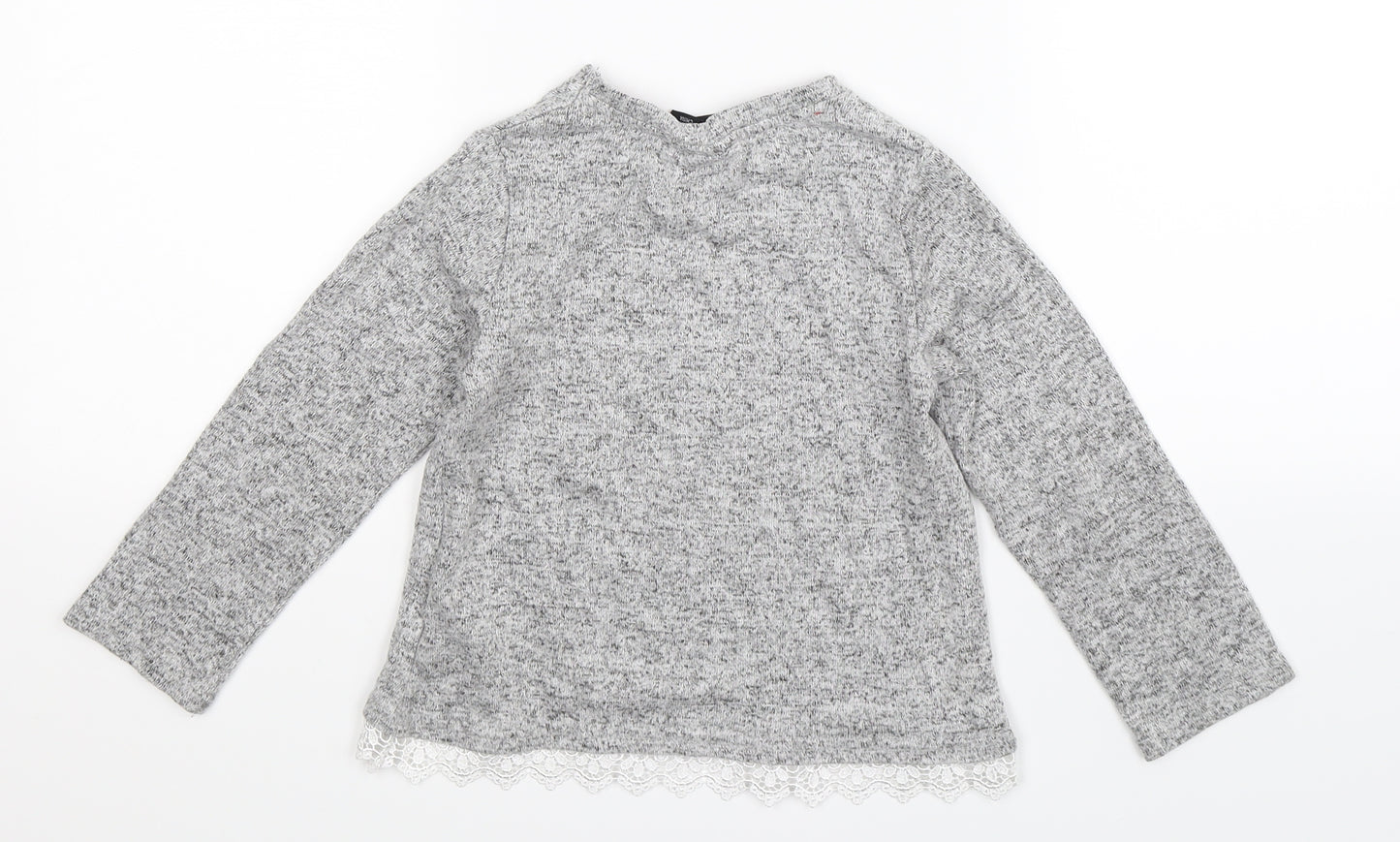Disney Girls Grey  Knit Pullover Jumper Size 5-6 Years  - Minnie Mouse