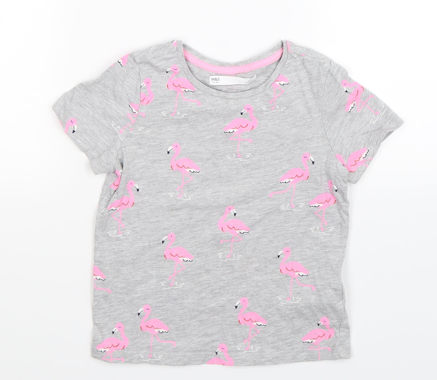 Marks and Spencer Girls Grey   Basic T-Shirt Size 5-6 Years