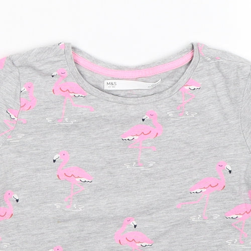 Marks and Spencer Girls Grey   Basic T-Shirt Size 5-6 Years