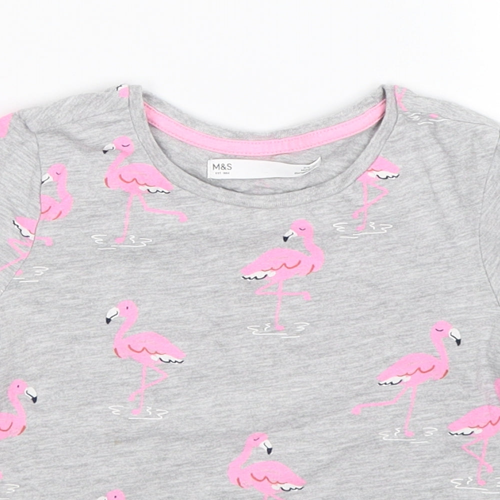 Marks and Spencer Girls Grey   Basic T-Shirt Size 5-6 Years
