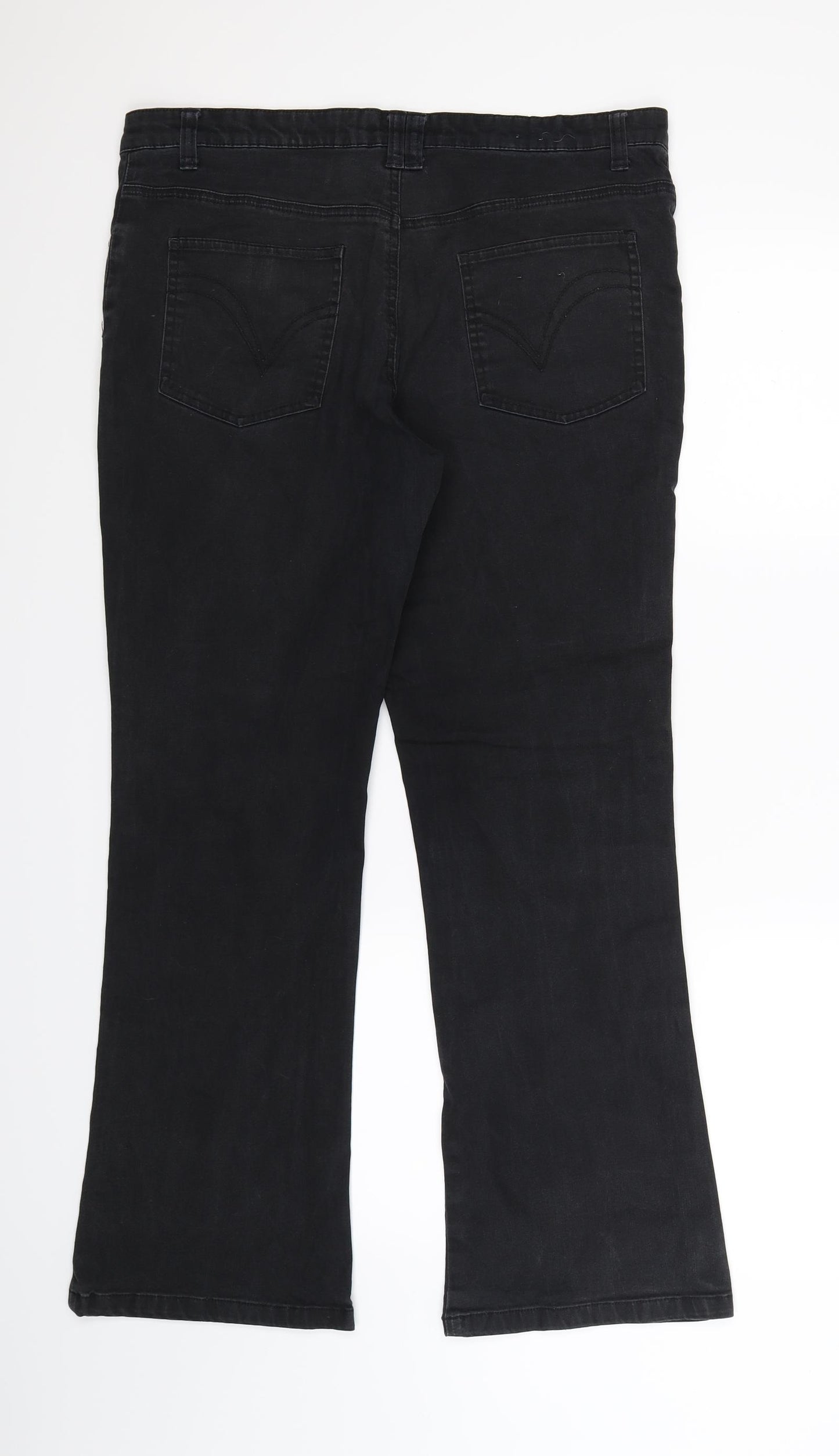 Papaya Womens Black  Denim Bootcut Jeans Size 14 L29 in