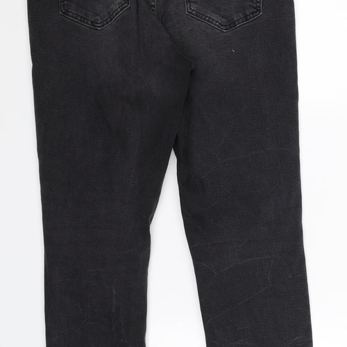 New Look Womens Black  Denim Cropped Jeans Size 14 L25 in