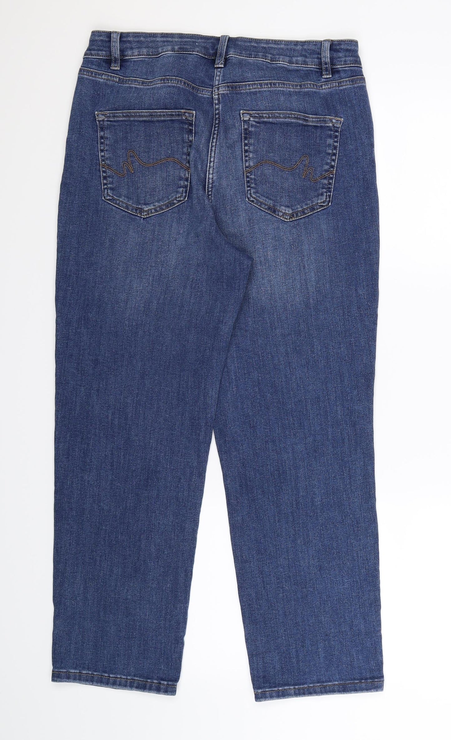 NEXT Womens Blue  Denim Straight Jeans Size 14 L25 in
