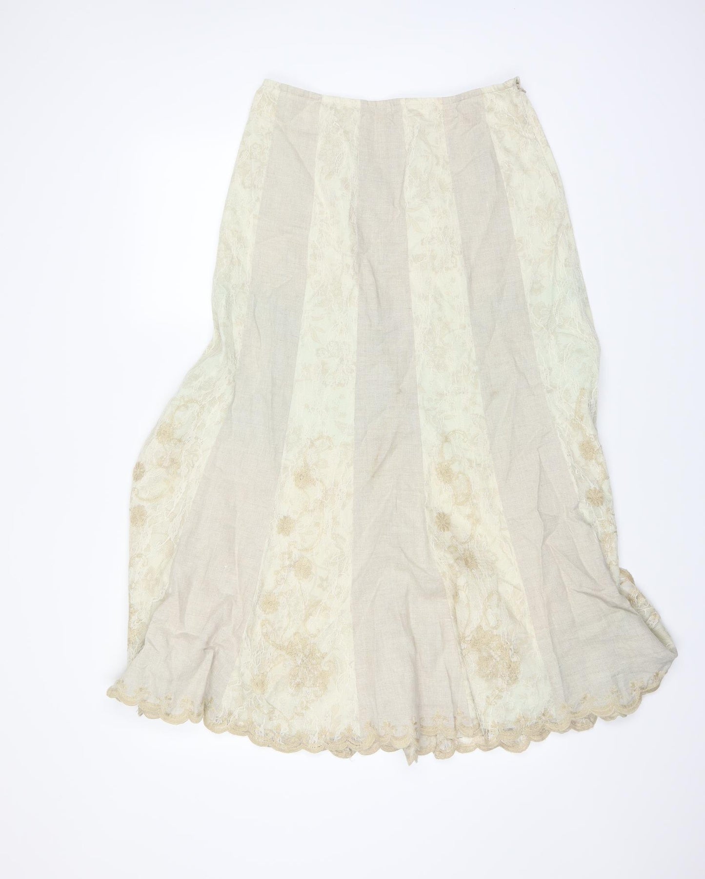 peruna Womens Beige Floral  Skater Skirt Size 10