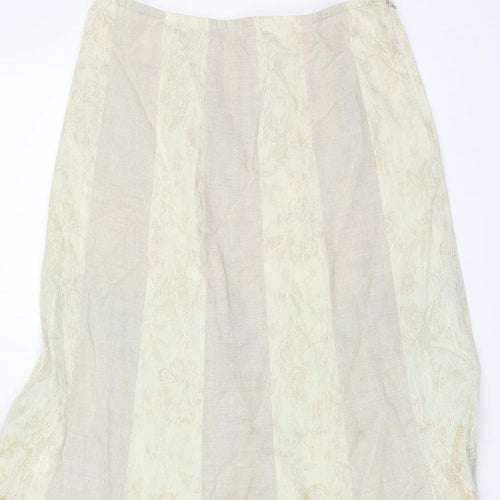 peruna Womens Beige Floral  Skater Skirt Size 10