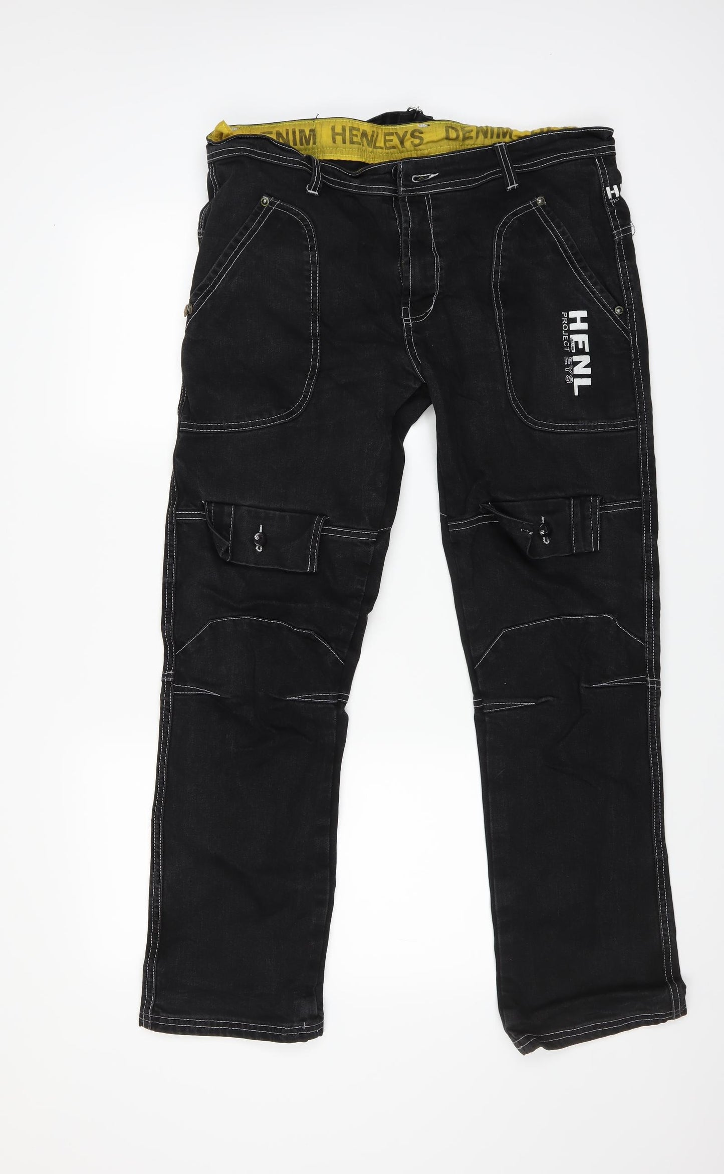 Henleys Mens Black   Straight Jeans Size 38 L29 in