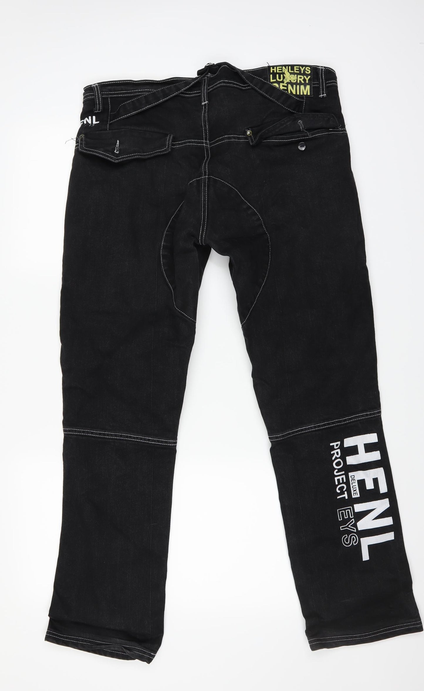 Henleys Mens Black   Straight Jeans Size 38 L29 in