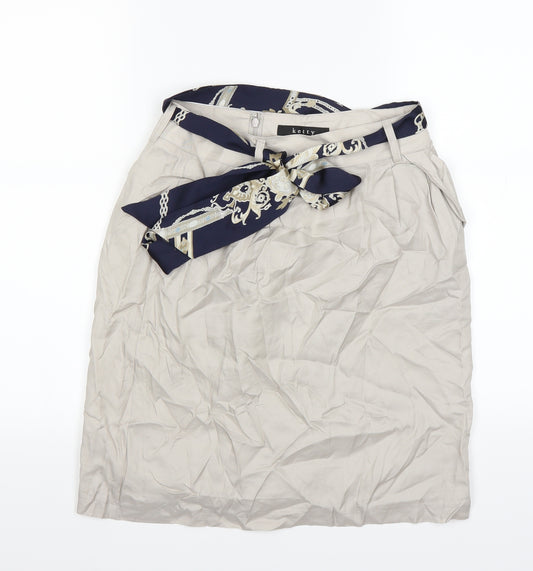Front view of ketty women’s beige a-line, size UK 4