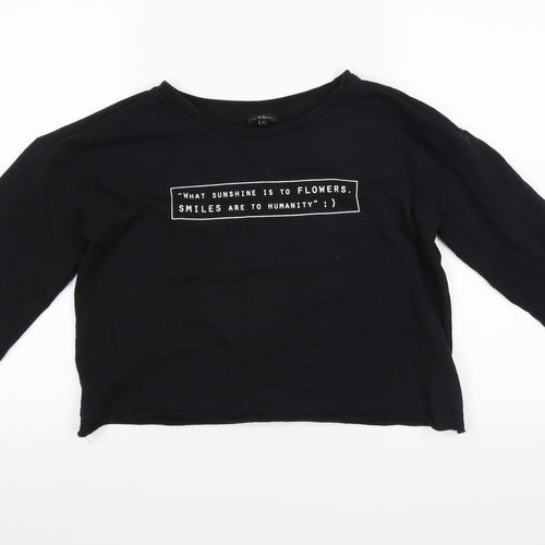 River Island Womens Black   Pullover Sweatshirt Size 10