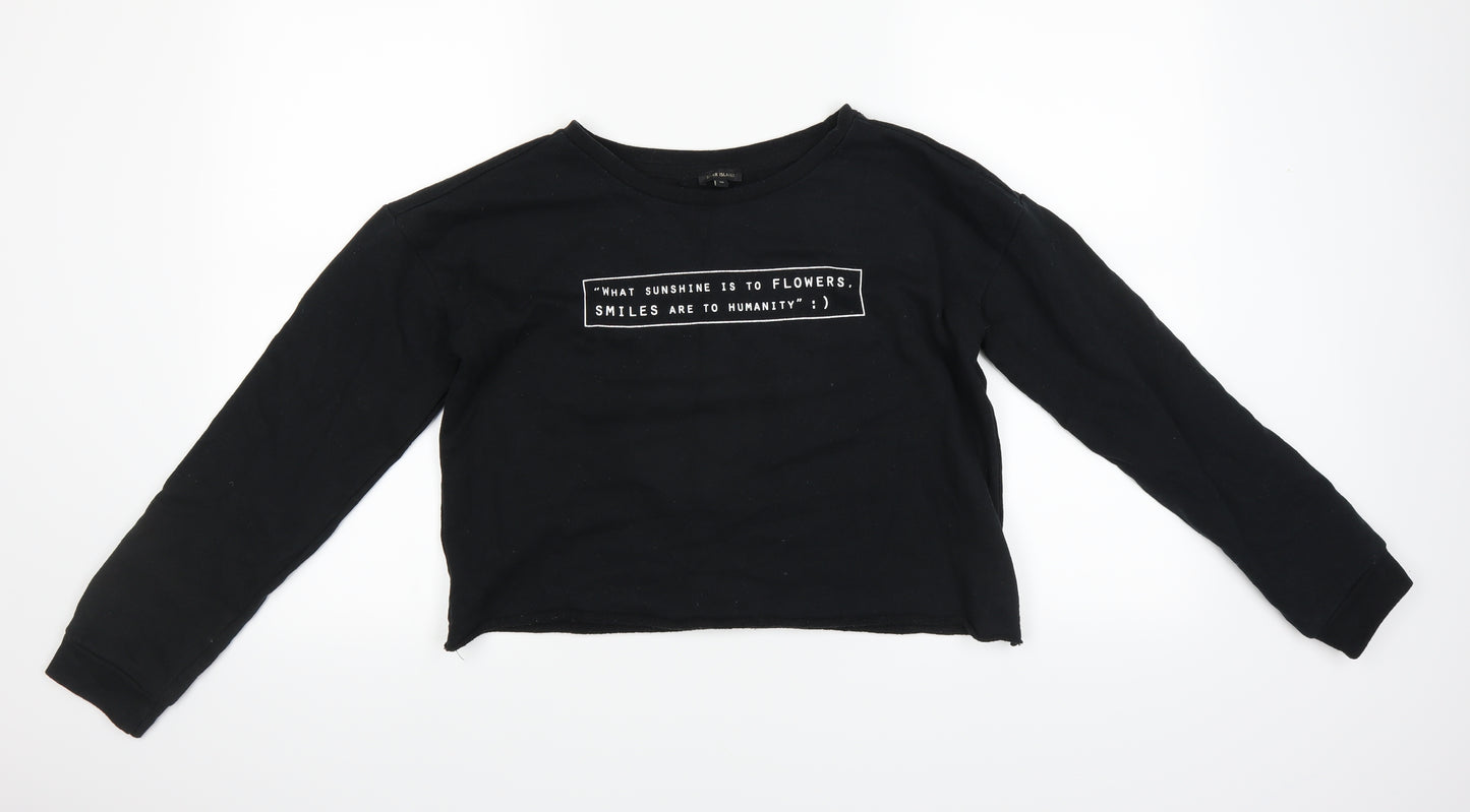 River Island Womens Black   Pullover Sweatshirt Size 10