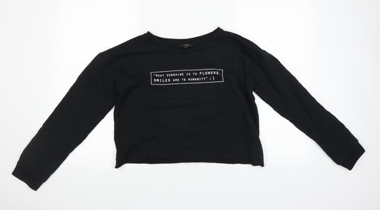 River Island Womens Black   Pullover Sweatshirt Size 10