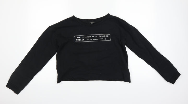 River Island Womens Black   Pullover Sweatshirt Size 10
