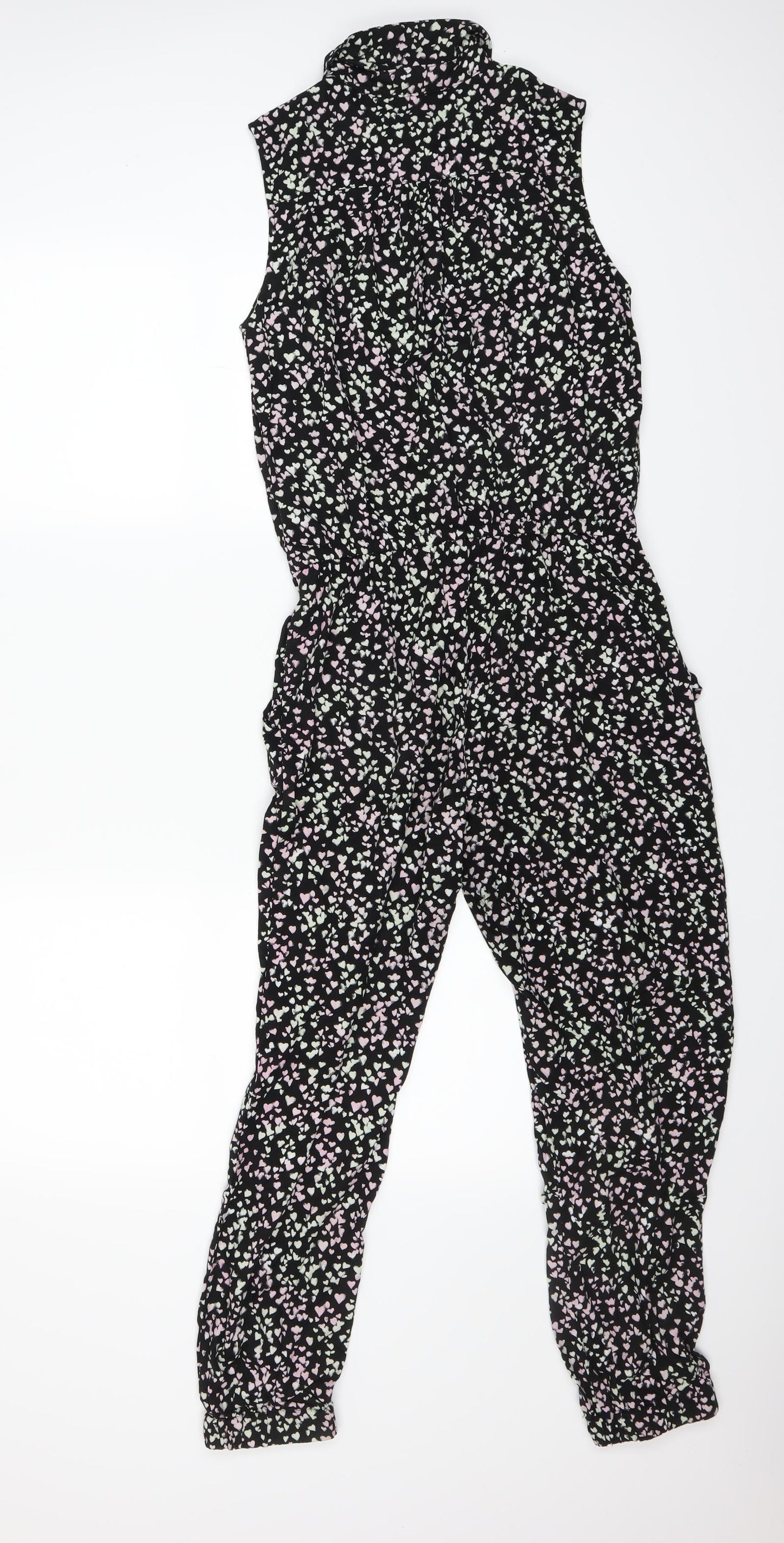 H&M Womens Black Floral  Bodysuit One-Piece Size 38 L25 in