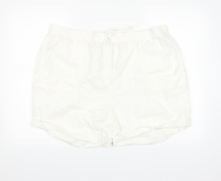Marks and Spencer Womens White Cargo Shorts Size 22 in