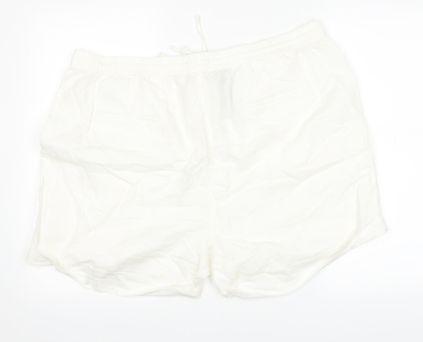 Marks and Spencer Womens White   Cargo Shorts Size 22 in