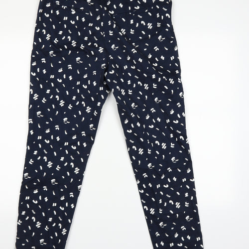 Pure Womens Blue Geometric  Trousers  Size 14 L23 in