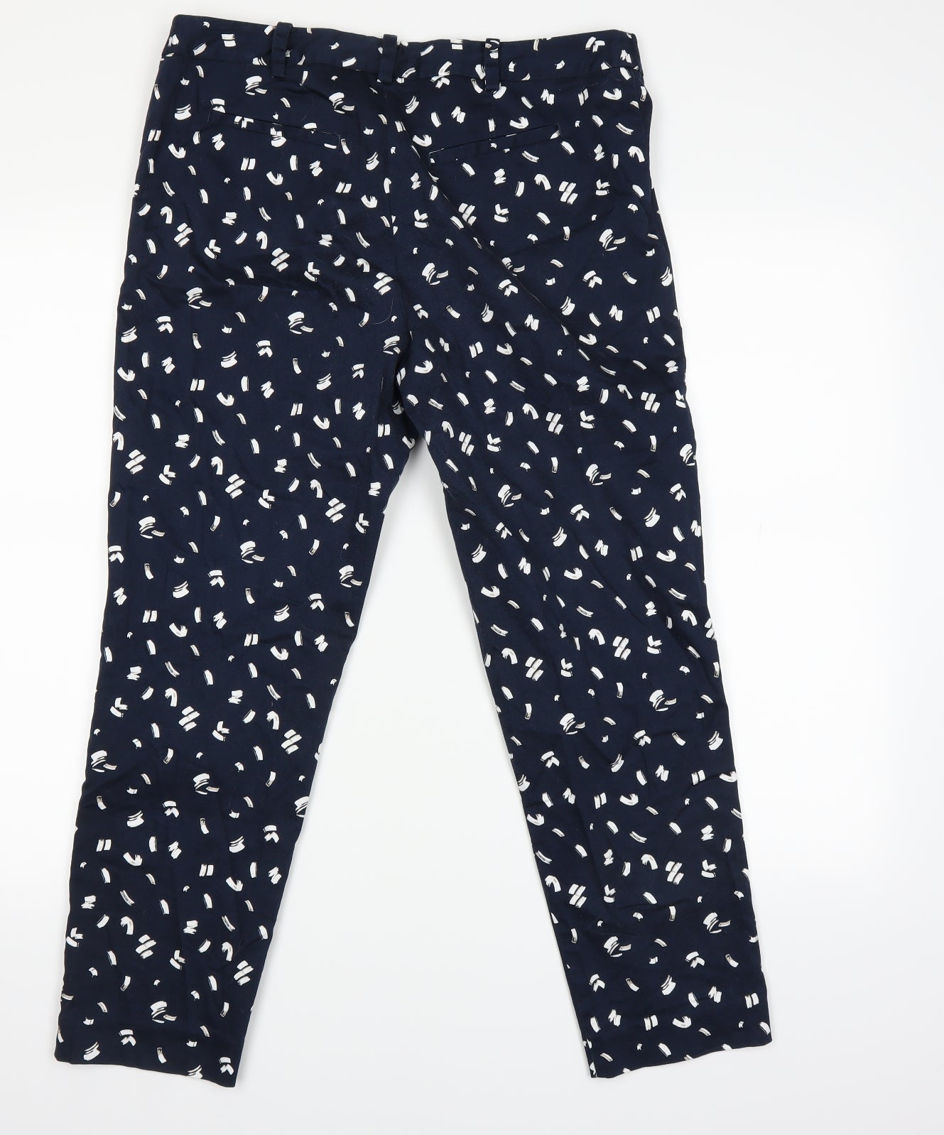 Pure Womens Blue Geometric  Trousers  Size 14 L23 in