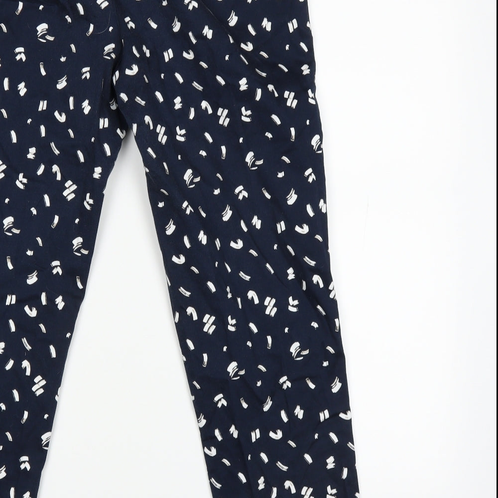 Pure Womens Blue Geometric  Trousers  Size 14 L23 in
