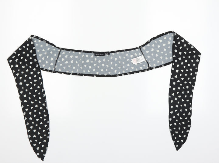 Pretty little thing Black Polka Dot Scarf - Love hearts