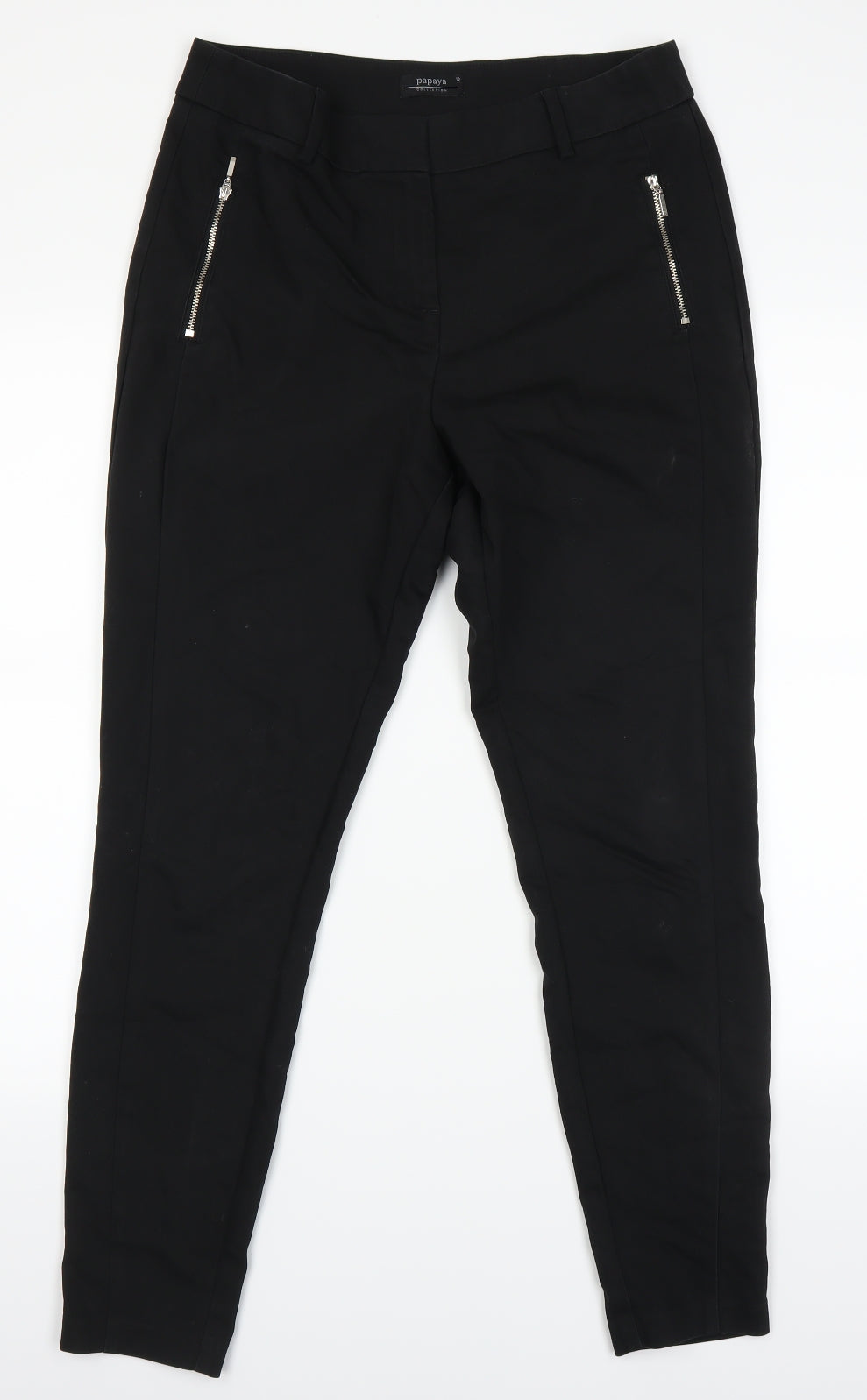 Papaya Womens Black   Trousers  Size 12 L23 in