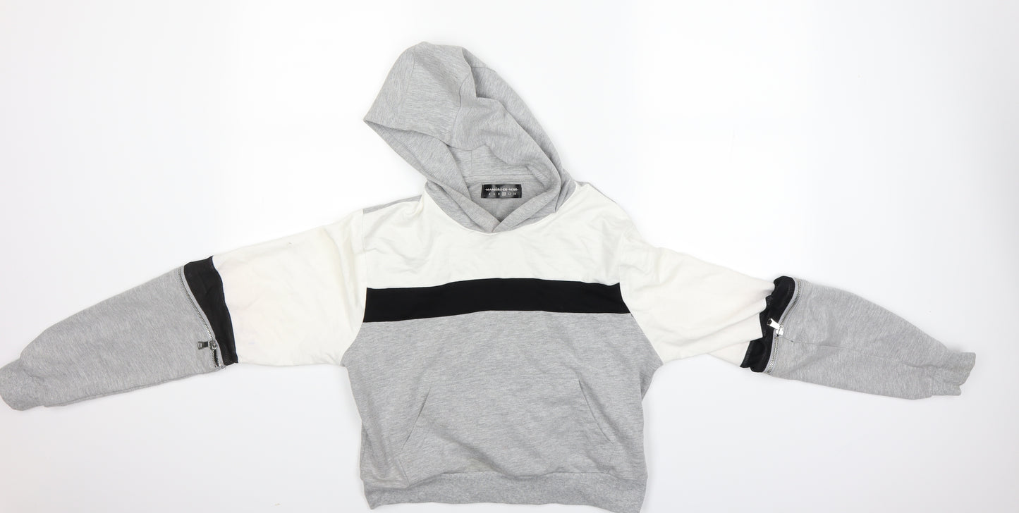 Maniere De Voir Womens Multicoloured Colourblock  Pullover Hoodie Size 10