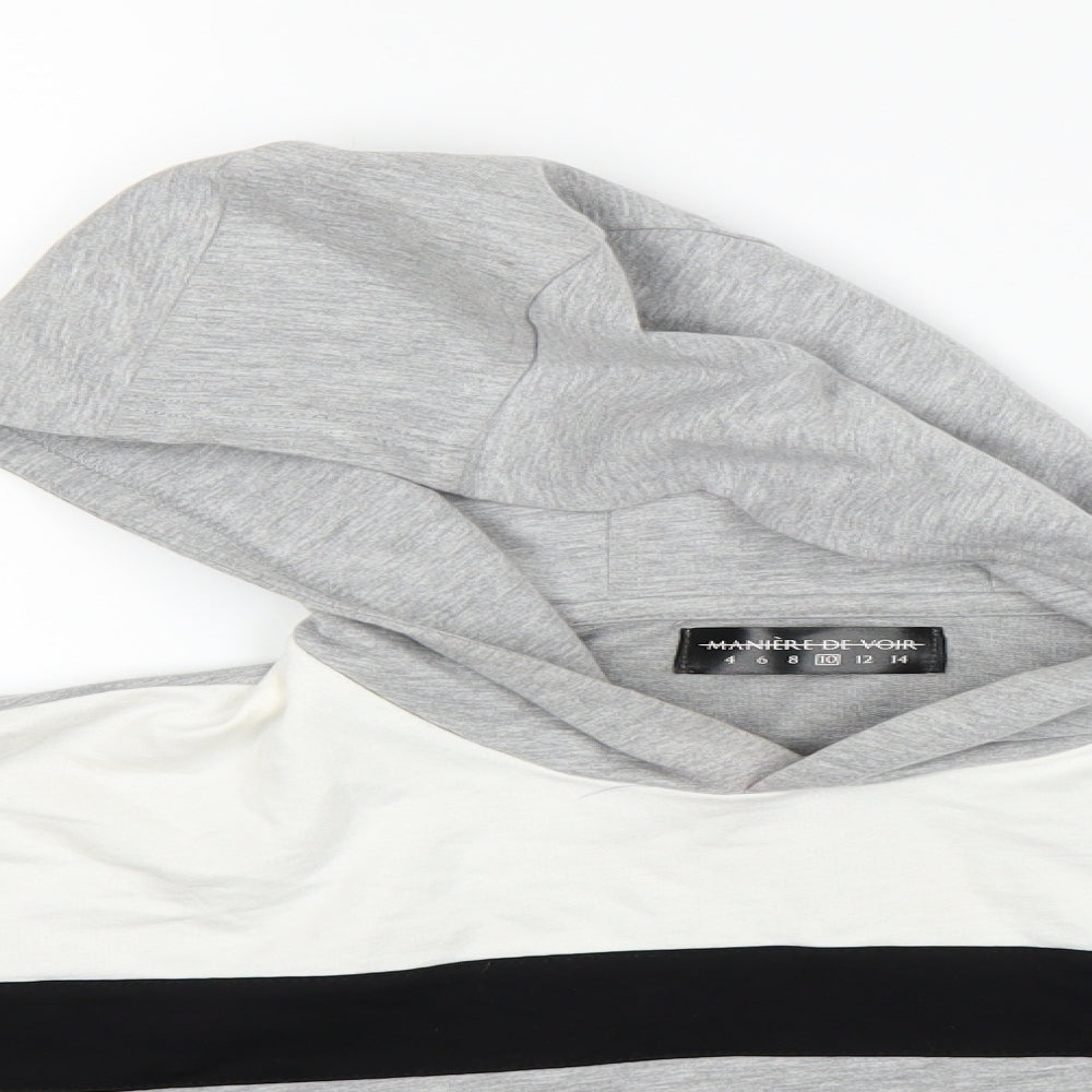 Maniere De Voir Womens Multicoloured Colourblock  Pullover Hoodie Size 10