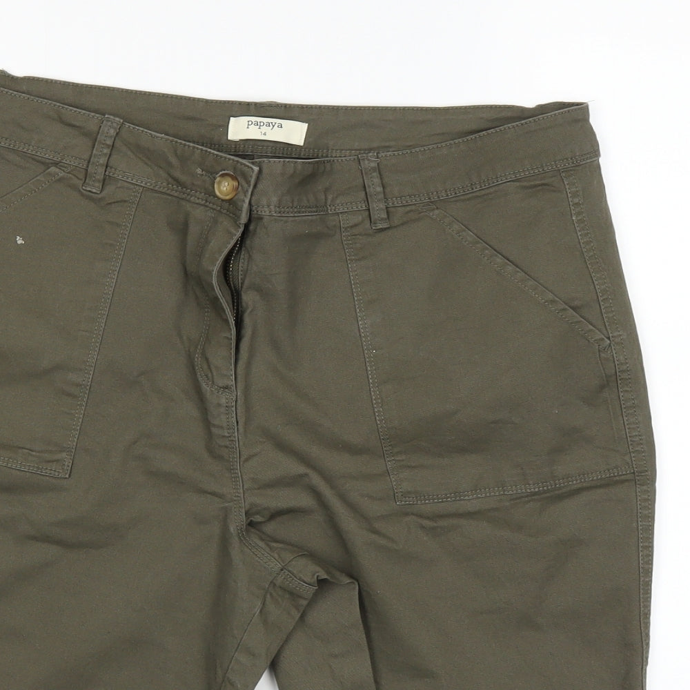 Papaya Womens Green   Chino Shorts Size 14