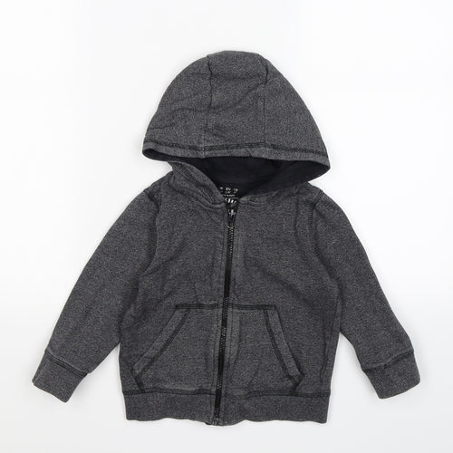 F&F Boys Grey  Jersey Full Zip Hoodie Size 2-3 Years