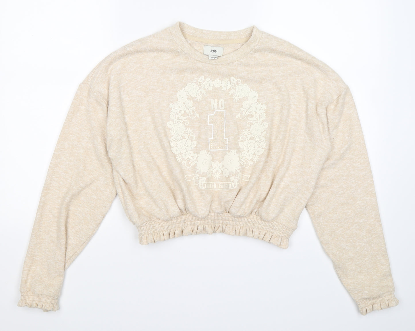 River Island Girls Beige   Pullover Jumper Size 11-12 Years  - cropped