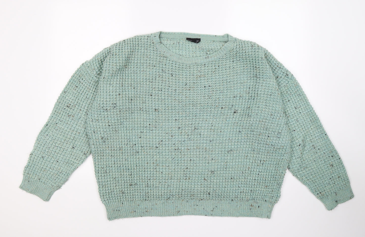 Topshop Womens Green  Knit Pullover Jumper Size 14  - oversized