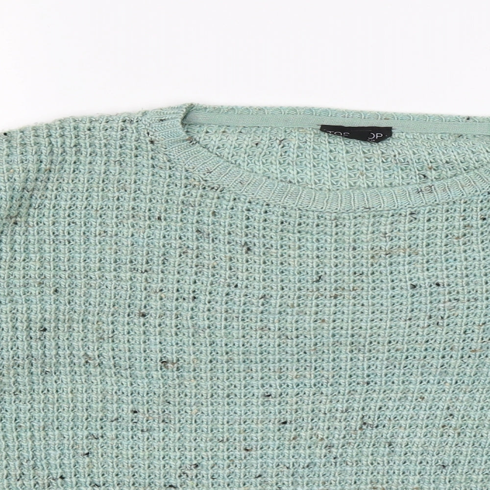 Topshop Womens Green  Knit Pullover Jumper Size 14  - oversized