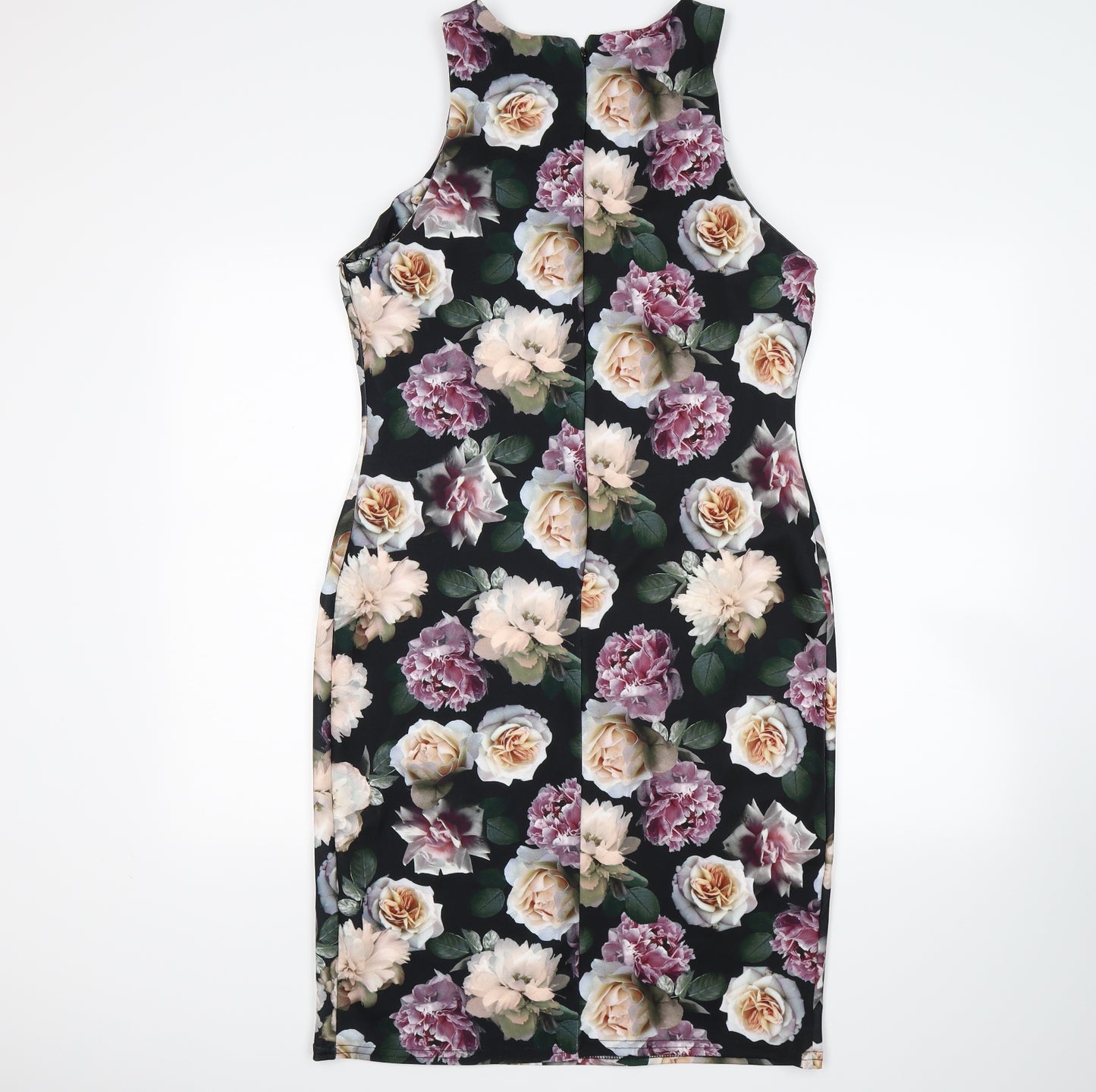 New Look Womens Black Floral Microfibre Bodycon  Size 18